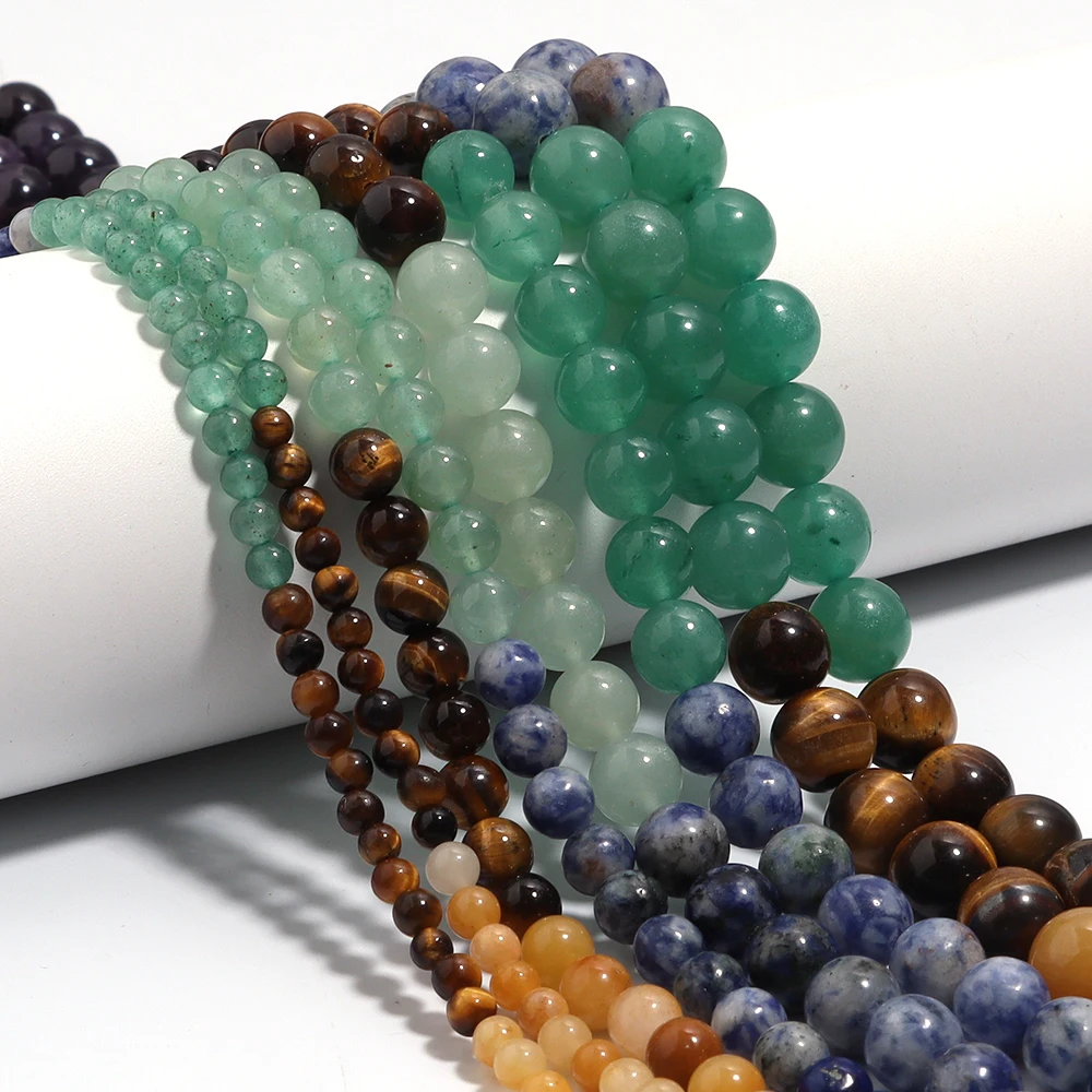 1 حبلا أنواع متعددة مختلطة الخرز الحجر الطبيعي سبعة شقرا الخرز الجولة فضفاض خزر عازل DIY بها بنفسك صنع المجوهرات اكسسوارات #2