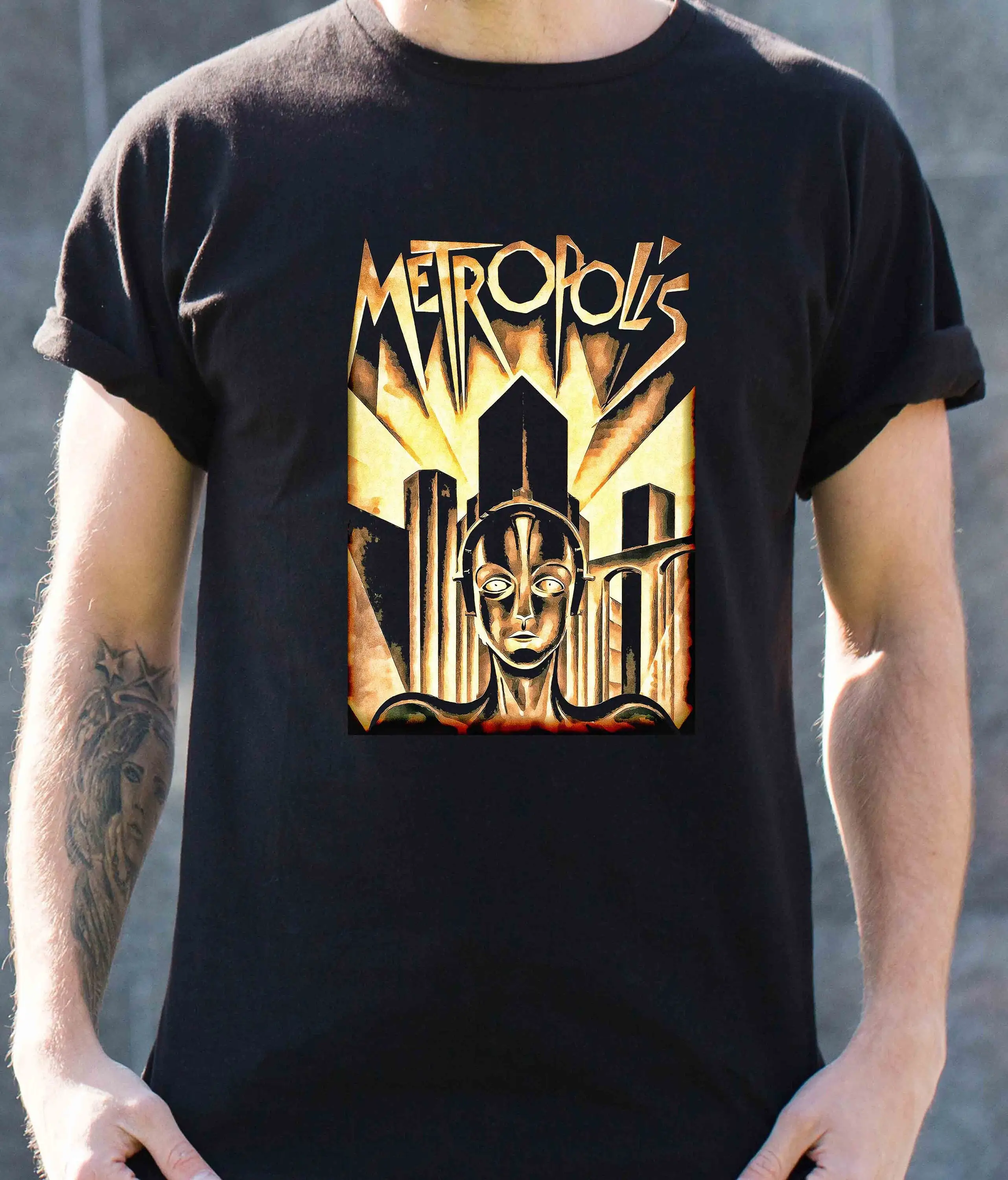 METROPOLIS T Shirt Sci Fi Dark 1920's Film Gothic Suspense ExpressionisT S 4XL OVERSIZED