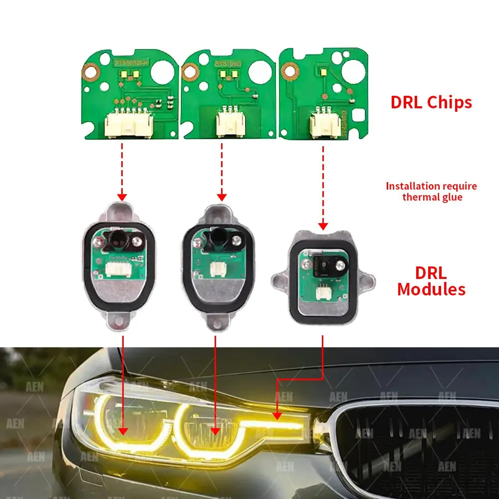 CSL Angel Eyes DRL LED Boards For 2016-2018 BMW 3 Series 318i 320i 320e 340i 330i 328i LCI LED Headlight 63117419615 view 4