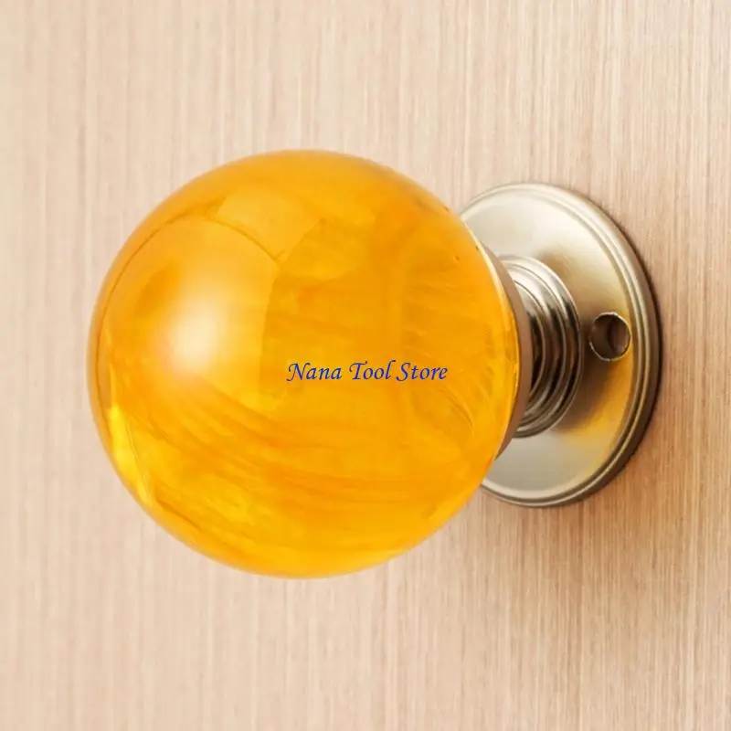 

31GJ Cloudy Crystal Ball Resins Door Handle for Elegant Decoration Comfortable Grip Easyly Install Durability Home