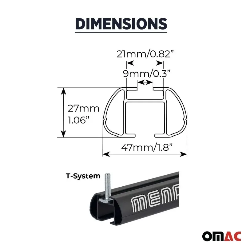 قضبان متقاطعة لرف السقف لسيارة VW Atlas 2025، حامل أمتعة من الألومنيوم الأسود قطعتين