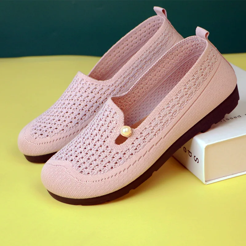 

2025 Hot Seller New Women Mesh Flat Shoes Summer New Fashion Women Breathable Casual Hollow Breathable Soft Soled Mesh Loafers