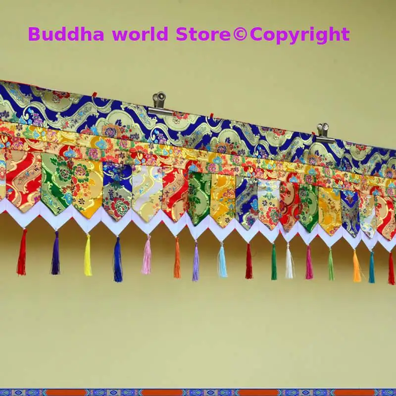 

300cm Buddhism decorative family altar Shrine Temple hall wall table Embroidery Hanging Enclosing curtain draperies streamers