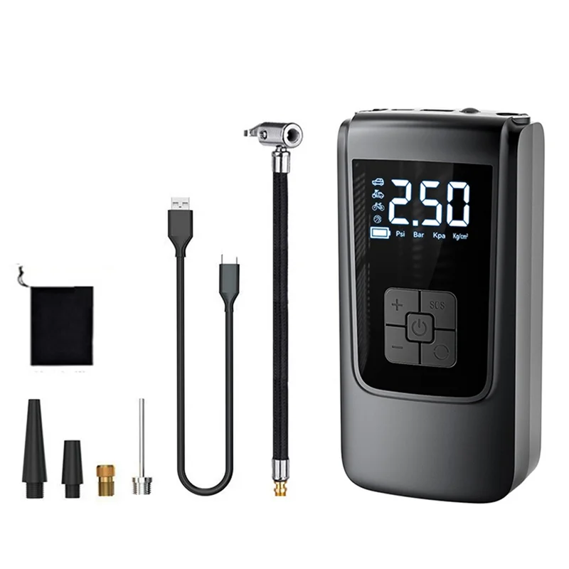 

Portable Digital Air Compressor Wireless Tire Inflator Pump For Bicycle For Motorcycle Ball–Precision Inflation