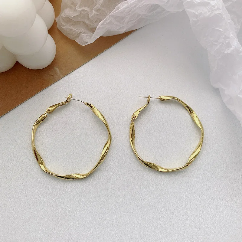 New Floral Circle Earrings for Women European and American Style Exaggerate and Magnificent Ear Hoop Fashion Jewelry