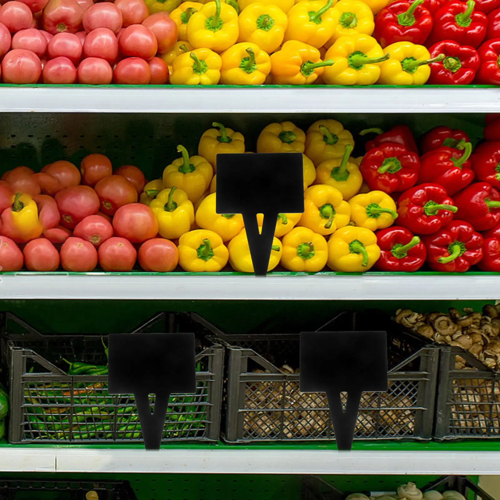 

2Pcs Sturdy Wear-Resistant Price Display Sign Board Vertical Stake for Food Fruit Merchandise Supermarket Mall Store