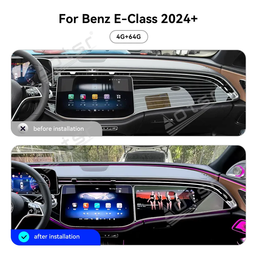 

Для Mercedes-Benz E-класса W214 2024-2026: сенсорный развлекательный экран для пассажирского сиденья, монитор головного устройства автомобиля, GPS, CarPlay, PSD