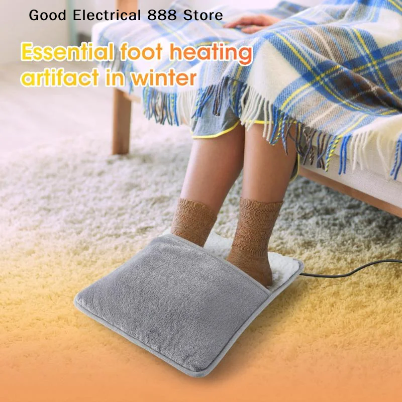 USB Winter Electric Foot Heating Pad Under Desk Household Foot Warmer Heater Soft Plush Foot Warming Thermostat Mat Warm Pad