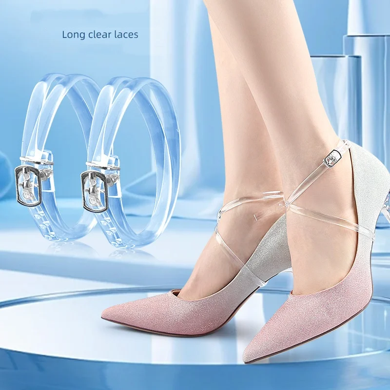 Transparent Shoelaces Wrapped Around The Ankle Shoelaces Don't Fall Off