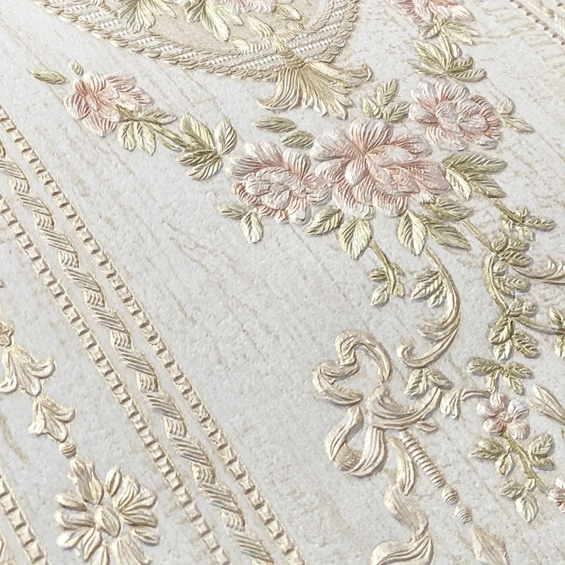 Imagem -03 - American Pastoral Não-tecido Papel de Parede 3d Tridimensional Fundo da Casa Quarto Sala de Estar ab Correspondência Floral Papel de Parede