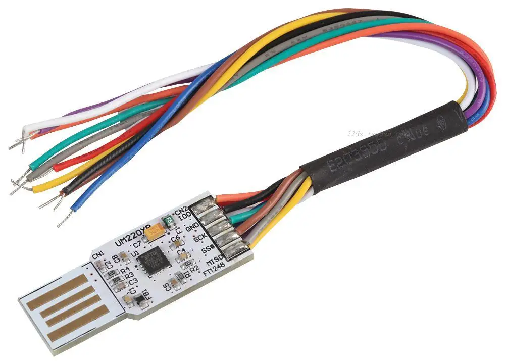 UMFT220XB-WE USB to 4bit SPI/FT1248 Breakout Module based on FT220XQ USB 4bit SPI/FT1248 IC - Wire Ended Connection