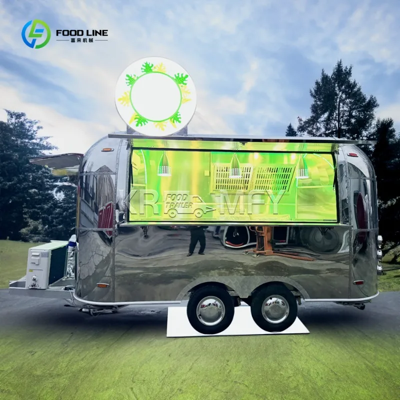 รถขายอาหารเคลื่อนที่พร้อมอุปกรณ์ครบครันจากผู้ผลิตจีน ปี 2025 รถพ่วงขายอาหารเคลื่อนที่ รถขายอาหารจานด่วนสำหรับขาย