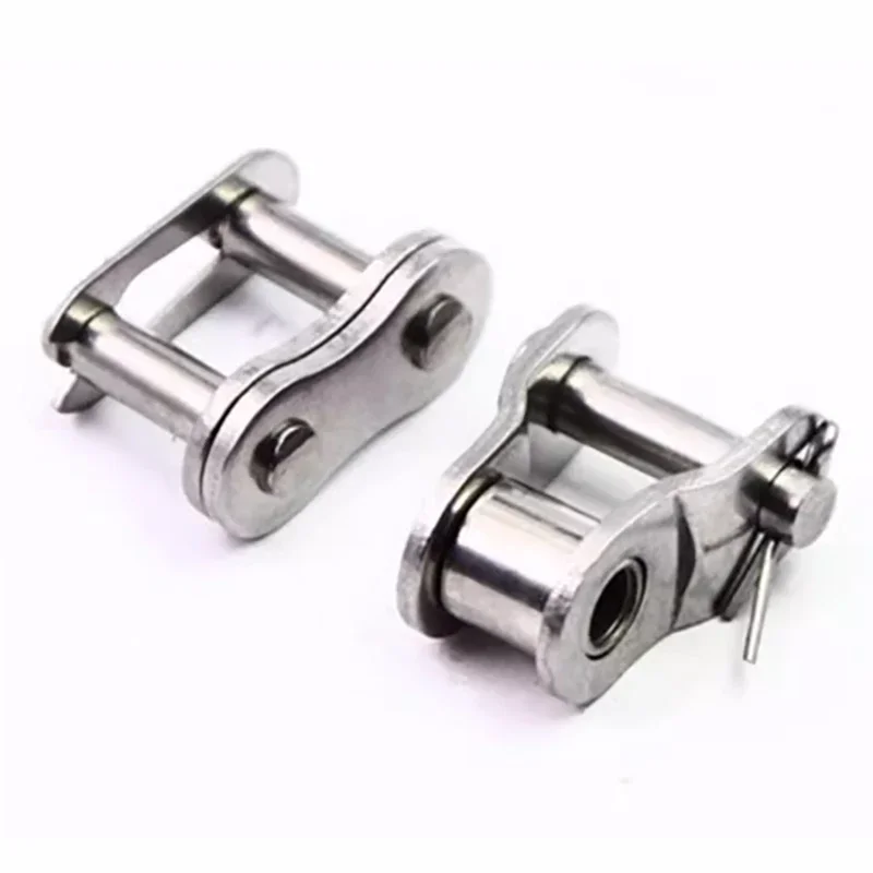 Joints de chaîne en acier inoxydable 304, Joints à demi-boucle, 05B 06B 08B 10B 12B 16B, rangées simples, lien de jonction de chaîne à rouleau à pas court