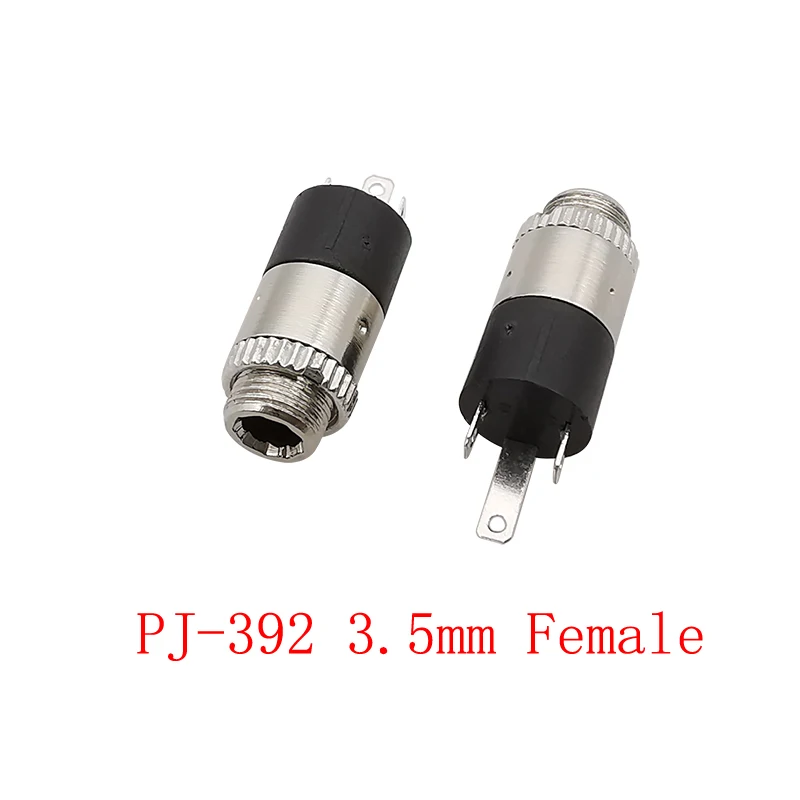 5Pcs PJ-392 3.5mm Stereo Female Sockect Jack 3 Pin TRS Plug 3.5mm Audio Headphone Jacks Connector