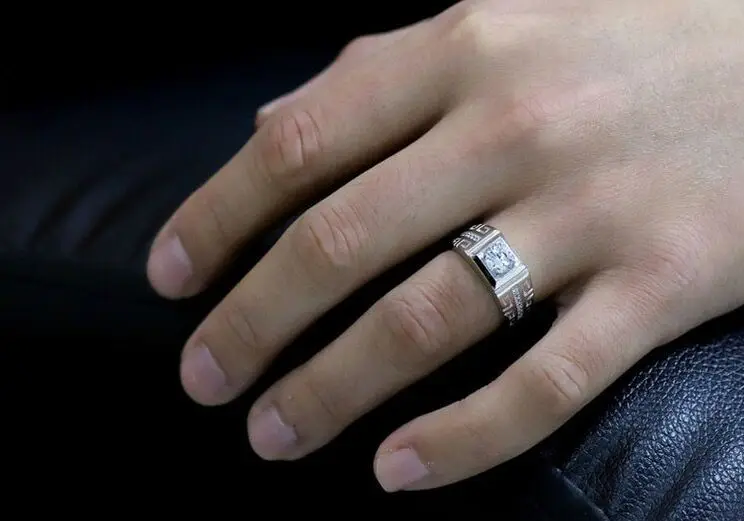 925 Sterling Silver fine big Crystal Open Rings For Man Women Fashion Party wedding party designer jewelry Charms couple Gifts - Image 3