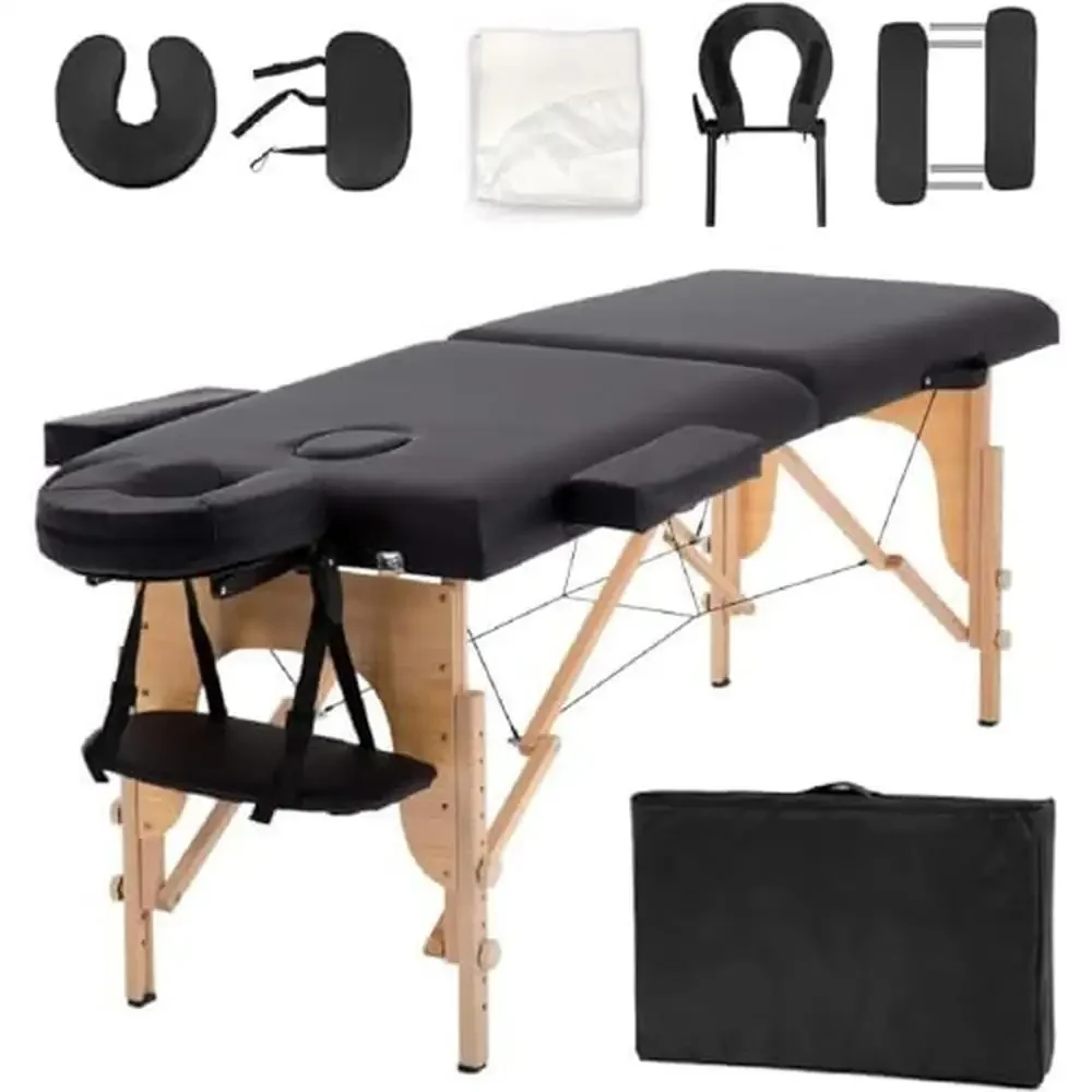 

Portable Folding Massage Table with Carry Case Lightweight Sturdy Spa Bed Home and Travel Versatile Design Acupuncture and