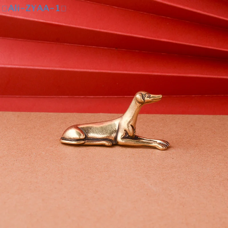 【ZYAA-1】1Pcs Solid Brass Loyal Dog Desk Ornaments Vintage Copper Animal Miniatures Figurines Decorations Gifts