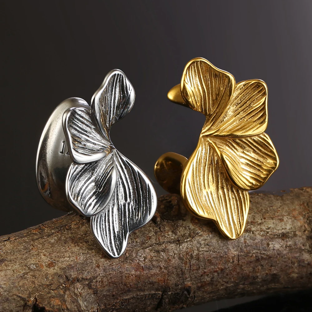 Giga 2er-Set Edelstahl Unregelmäßige Blumen-Ohrstulpen Tunnel Plugs Gauges Stretcher Expander Körperpiercing Schmuck Ohrringe – Detail 2
