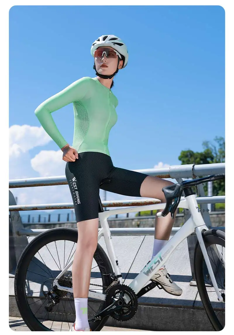 WEST BIKING Radtrikot Langarm Herren Damen Atmungsaktiv Schnelltrocknend Fahrradshirt MTB Rennrad Kleidung Sommer Reflektierendes Oberteil – Detail 18