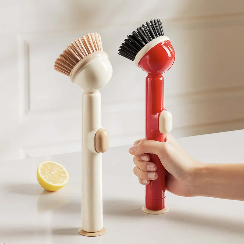 Multi-functional Cleaning Brush with Liquid Filling Long Handle No Damage To Oil Stains Home Dishwashing and Pot Washing Brush