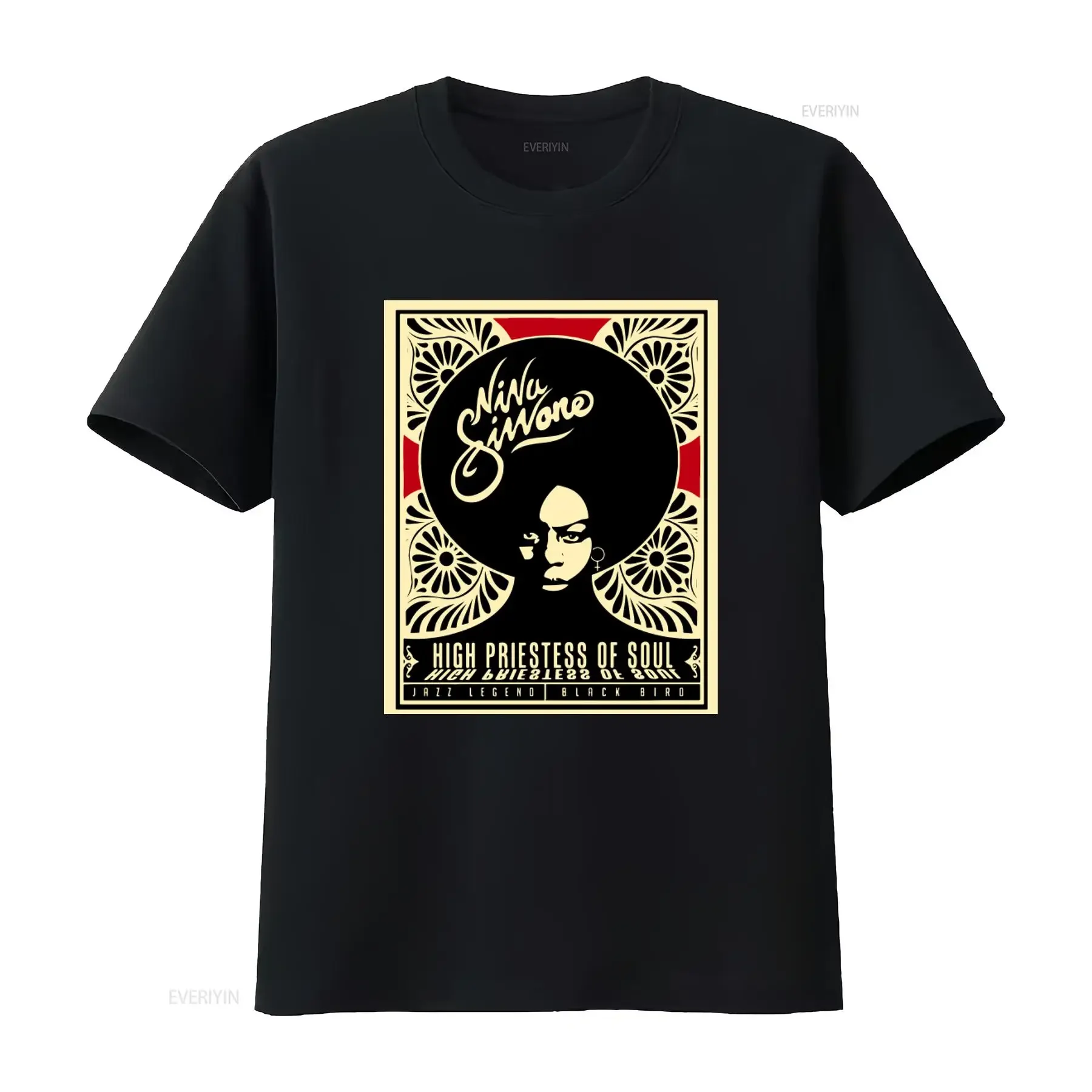 Nina Simone High Priestess of Soul Jazz Legend Black Bird T Shirt Stylish Music Inspired Design for Lovers vintage Washed