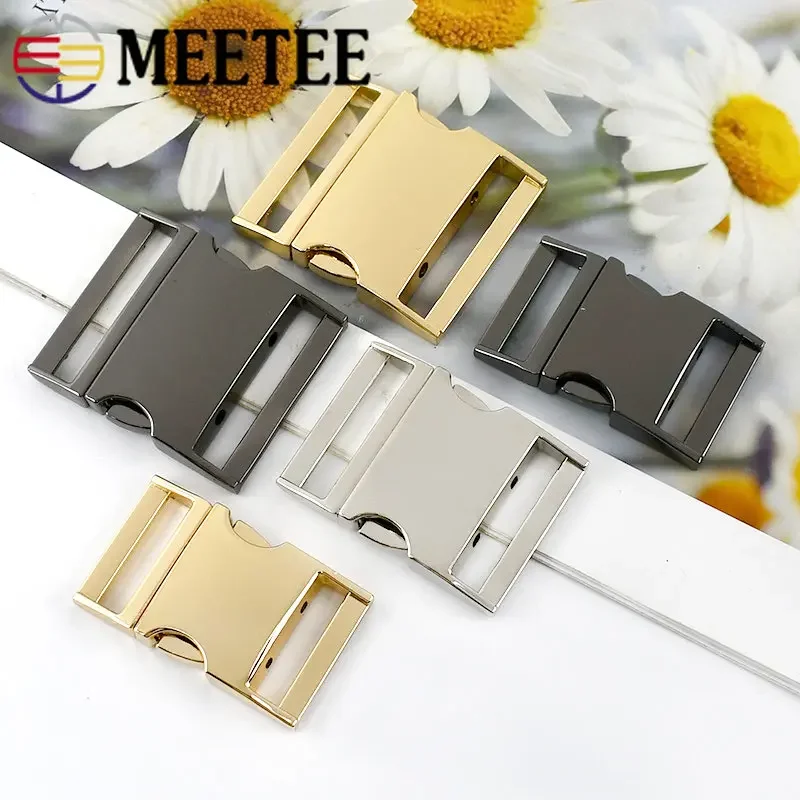 2Pcs Metal Buckles for Backpack Webbing Belt Quick Side Release Buckle Safety Dog Collar Clasp Hooks DIY Outdoor Accessories