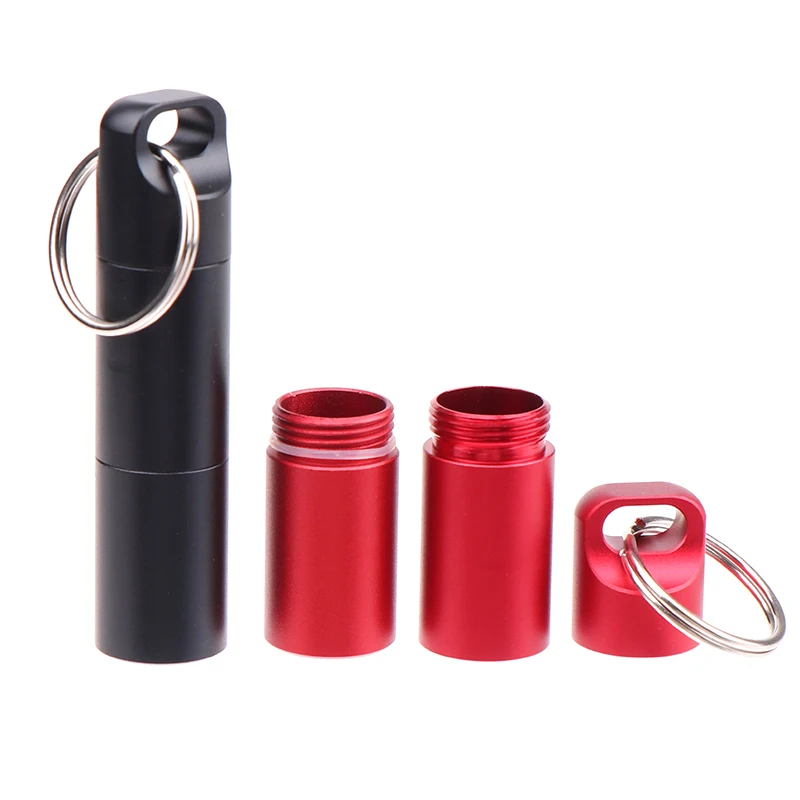 Aluminum Alloy Airtight Pill Container Bottle Portable Outdoor EDC Single Chamber Capsule Holder Waterproof Medicine Case Box