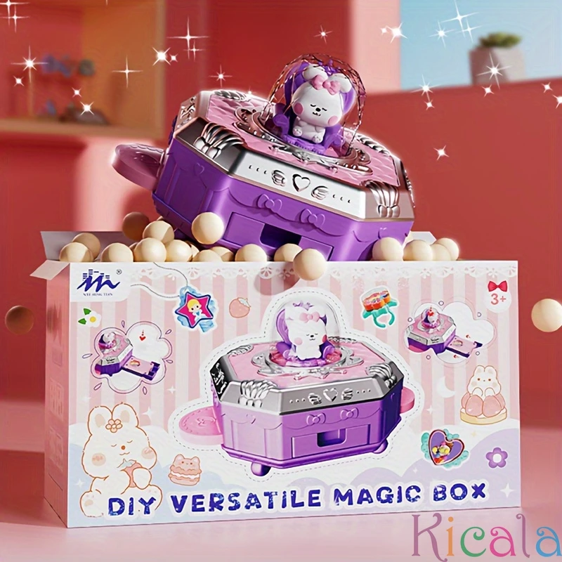 77 pçs conjunto 3d magia diy adesivo máquina criativa das crianças artesanal caixa de presente conjunto brinquedos para meninas crianças artesanato kit