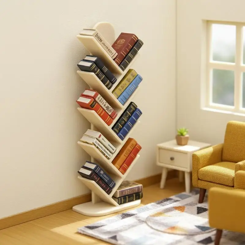 Dollhouse Simulation Bookshelf Model 112 Scale Study Room Furniture for DIY Mini House Scene Craft Projects