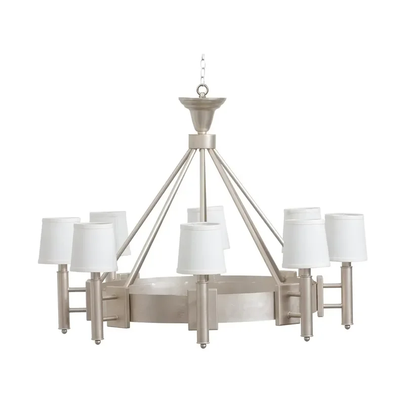 Bespoke Modern Nordic Simple Design Minimalist Restaurant Villa Fabric Shades Brass LED Ceiling Light Pendant Lamp Chandelier