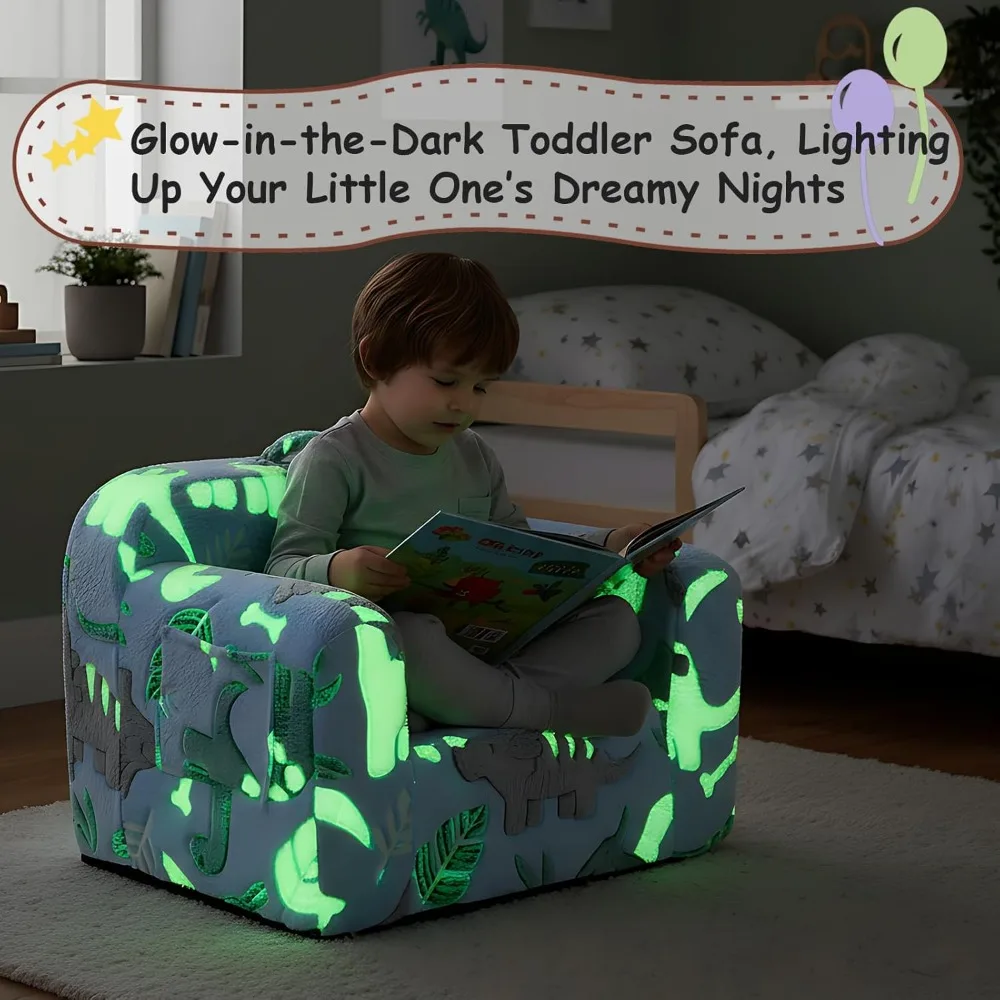 Children's Foam Sofa with Carrying Handle and Side Pockets - Toddler Armrest Chair, Lightweight Child Furniture for Comfort and