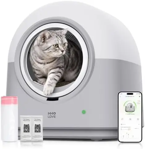 L2 Automatic Self Cleaning Litter Box Smart Robot Odor Control Litter Box,Safety Sensors Anti-Pinch,with APP Control