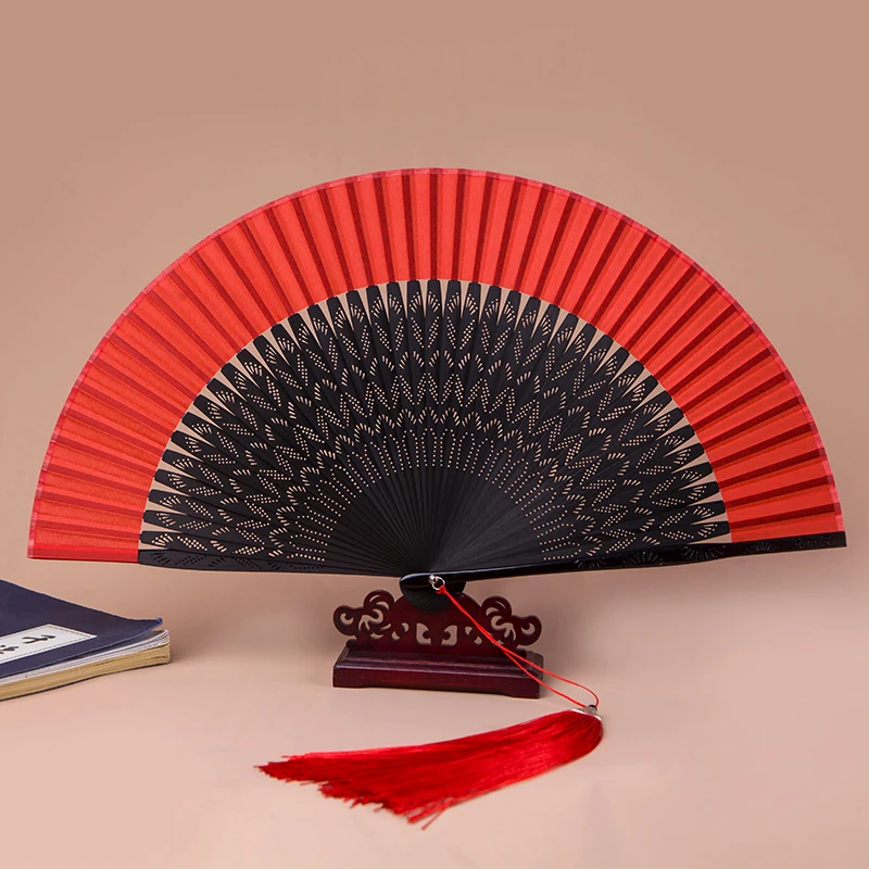 

Chinese Style Red Folding Fan Women's Dancing Fan Wedding Gift Fan Fan for Friends Summer Home Daily Hand Fan Portable Craft Fan