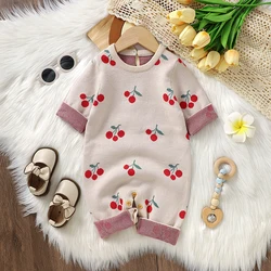 Cute Baby Girls Rompers Long Sleeve Outwear Newborn Infant Cartoon Jumpsuits One Pieces Autumn Winter Toddler Knitting Playsuits