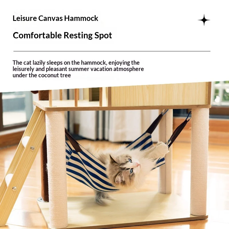Árbol rascador para gatos de sisal con hamaca, cama y juguete escalada - imagen 2