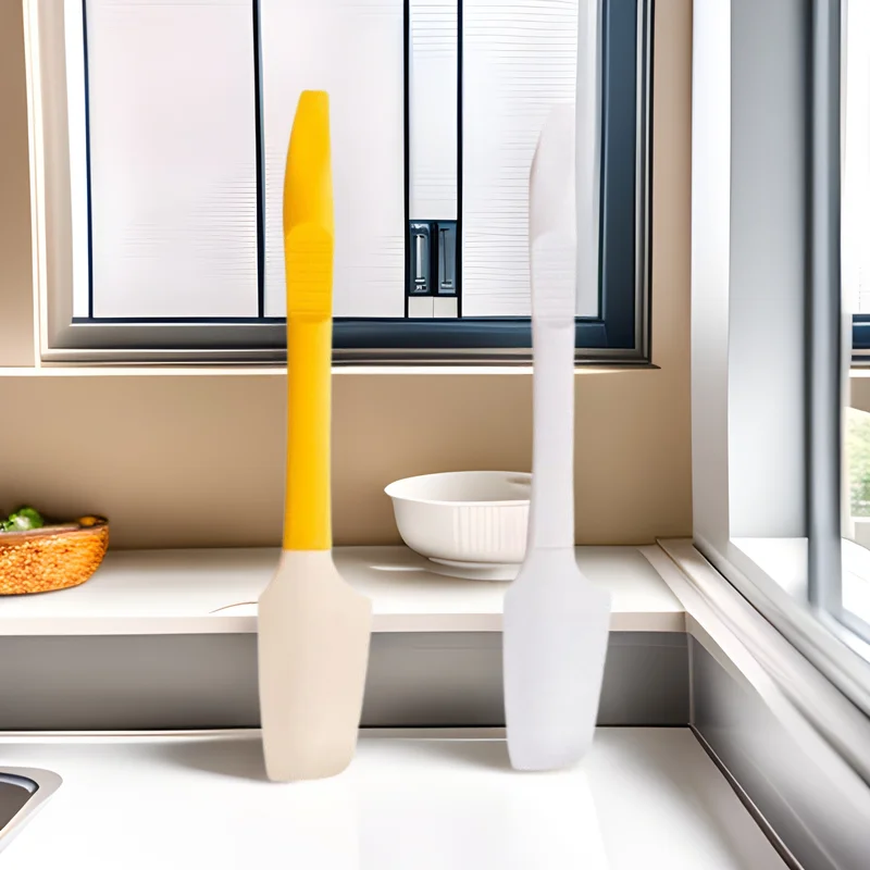 

Batter Scraper for Jars Heat Resistant Jar Spatula Long Handle Silicone Kitchen Spatula Flexible Baking Scrapers Jam Spreader