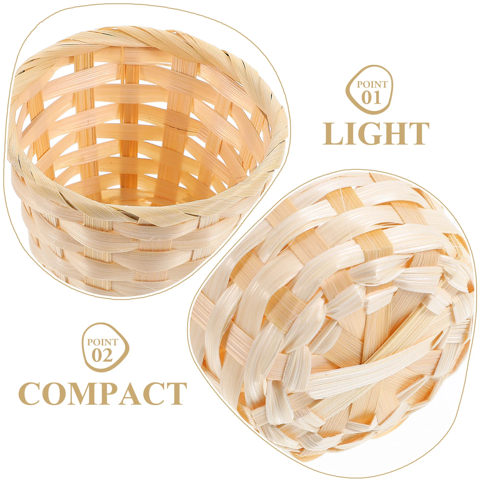 

12pcs Mini Baskets Storage Basket Handmade Woven Bamboo Wood Tiny Indoor Craft Organization Container