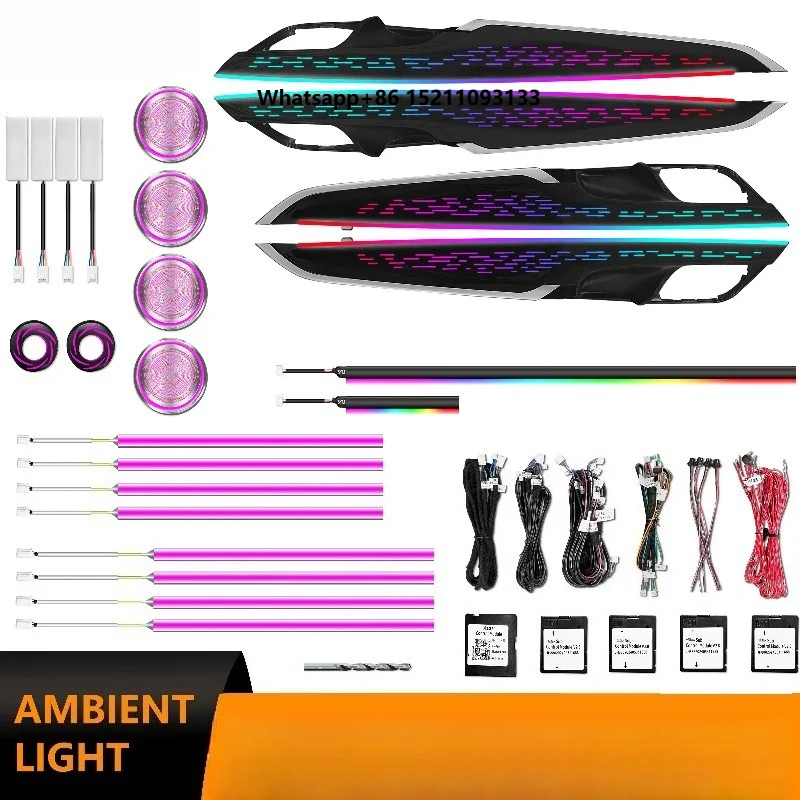Cardoo para X5 F15 X6 F16 2014-2018, Upgrade de Luz Ambiente Dinâmica com 64 Cores, Acessórios de Iluminação para Interior de Carro