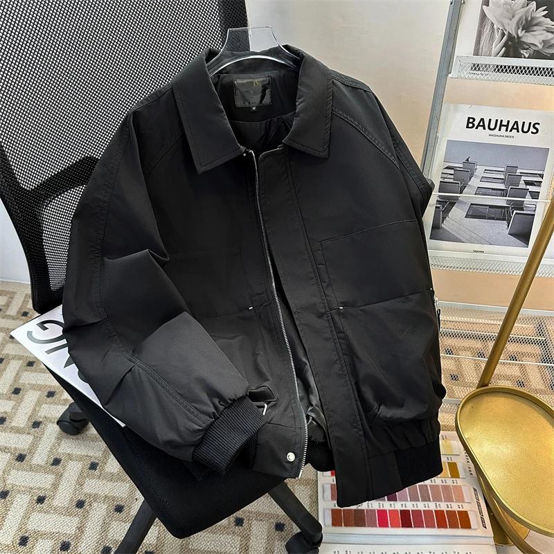 

Мужские куртки на молнии et Man: рабочая одежда Gulf Hearts, хлопковые, городской стиль, утепленные натуральным пухом, черные, для бега, байкерские, светоотражающие