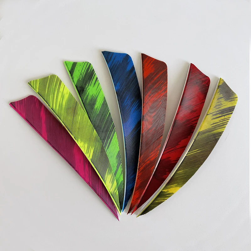 IBOUNFOX Camo Farben Bogenschießen Pfeil Federn Befiederung 4 "50 Pack Schild Cut Rechten Flügel Türkei Jagd Fletches – Detail 3