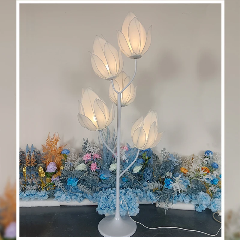 SOFEhr-Lumière LED en forme de fleur de Yulan moderne, éclairage pour mariage, scène de fête, escales festives, décoration de fond