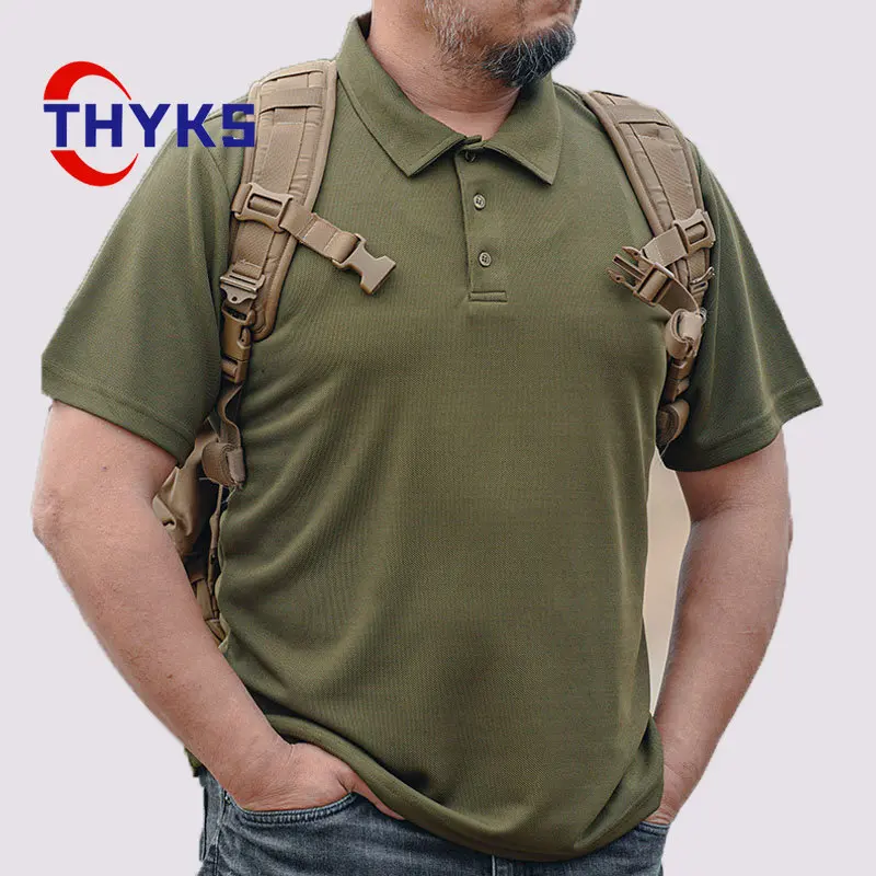 

Summer Quick Dry Hiking T Shirts Men Breathable Solid Color Lapel Short Sleeve Tees Male Outdoor Tactical Climbing Fishing Top