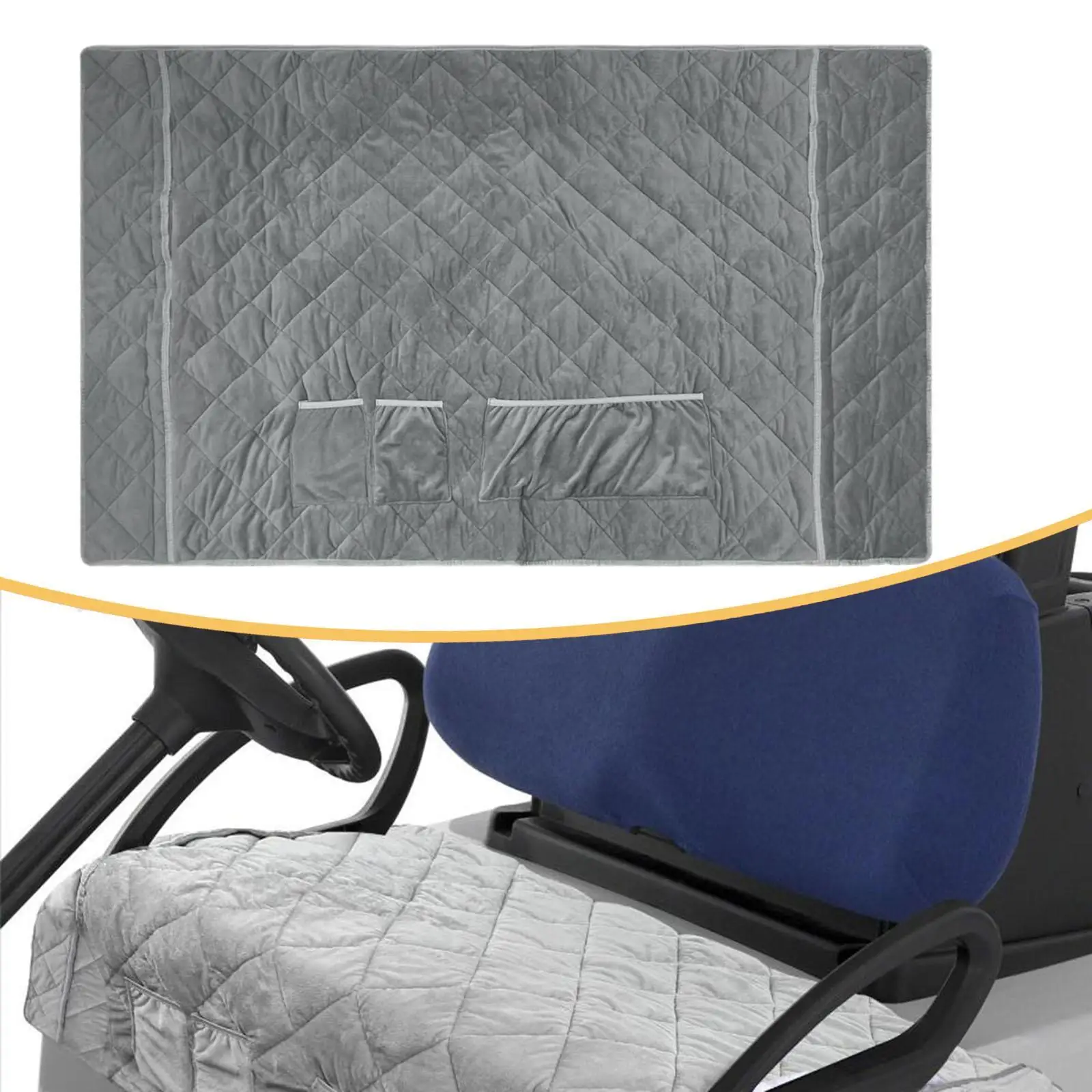 Golf Cart Seat Cover Easy to Install Soft with Small Pocket Comfortable Seat Cushion Cover
