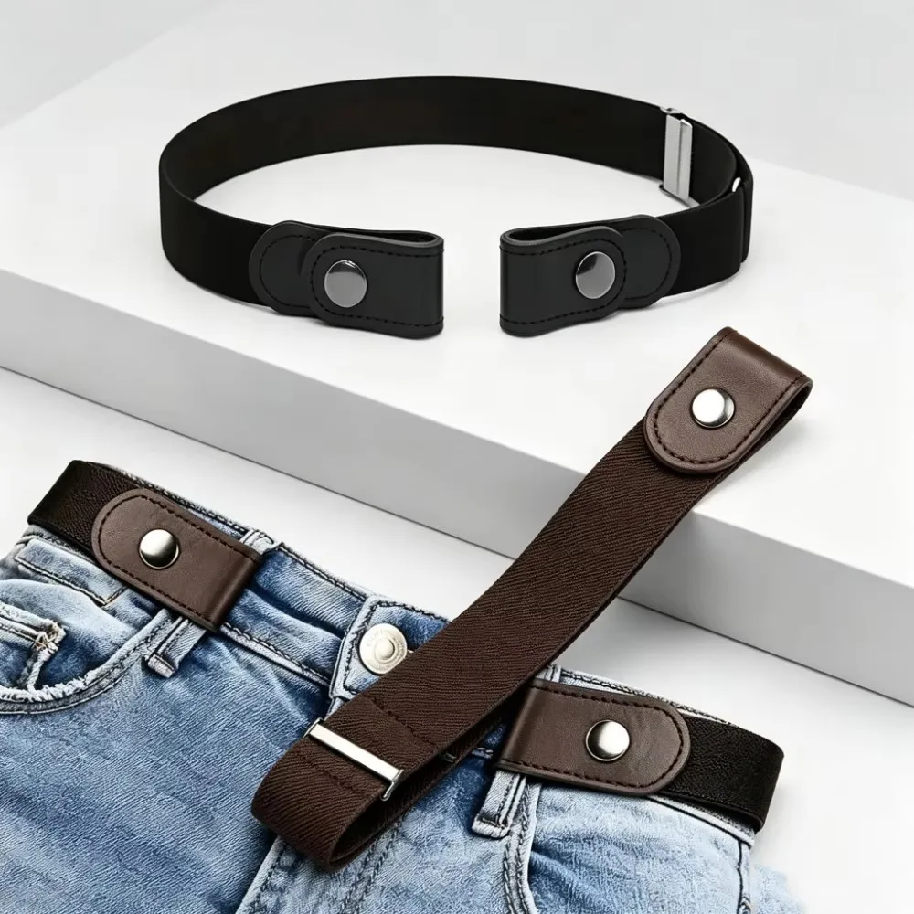 Unisex No Buckle Traceless Elastic Waist Belt Adjustable Invisible Belt for Men Women Jeans Pants