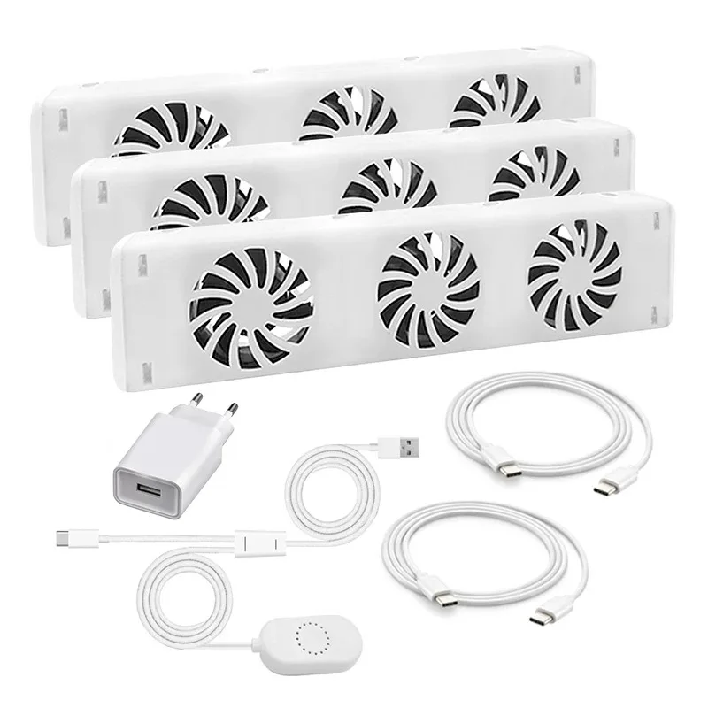 

3-Fan Magnetic Intelligent Radiator Fan Smart Radiator Booster Extension Cooling Fan Ventilator Fan Warm Heat Distribution Parts