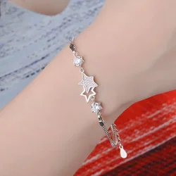 korean fashion 925 Sterling Silver luxury special Crystal Star Bracelets for Women Jewelry designer Party Wedding Accessories
