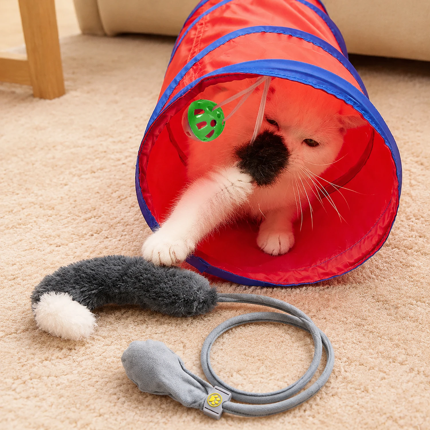 Cat toy with cat tunnel, creative and funny electric fish toy for pets, hand-held airbag cat toy, fish toy