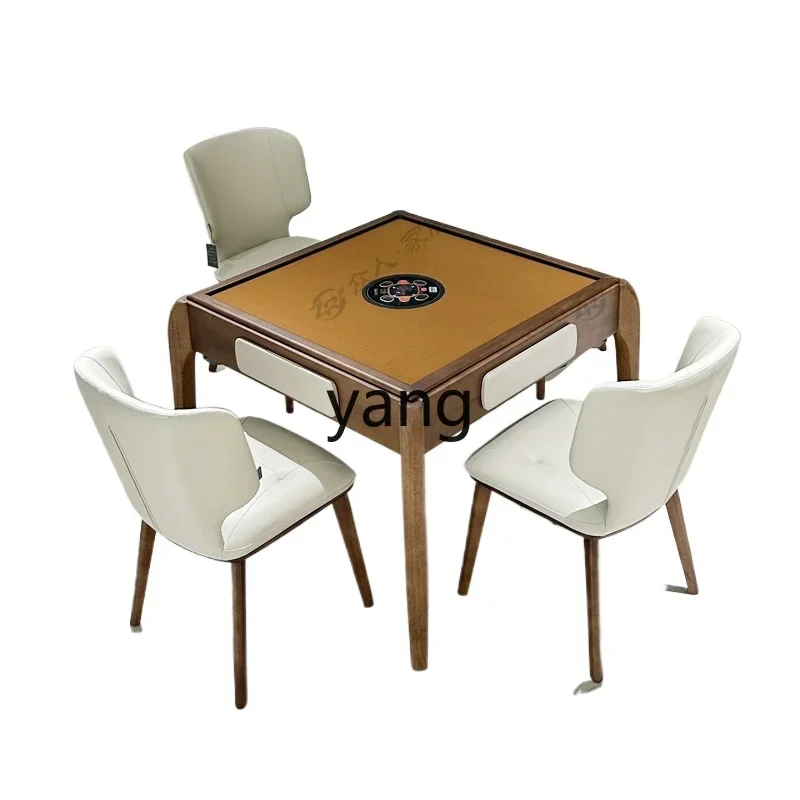 LMM Chinese light luxury solid wood mahjong table dining table dual-purpose automatic mahjong machine integrated
