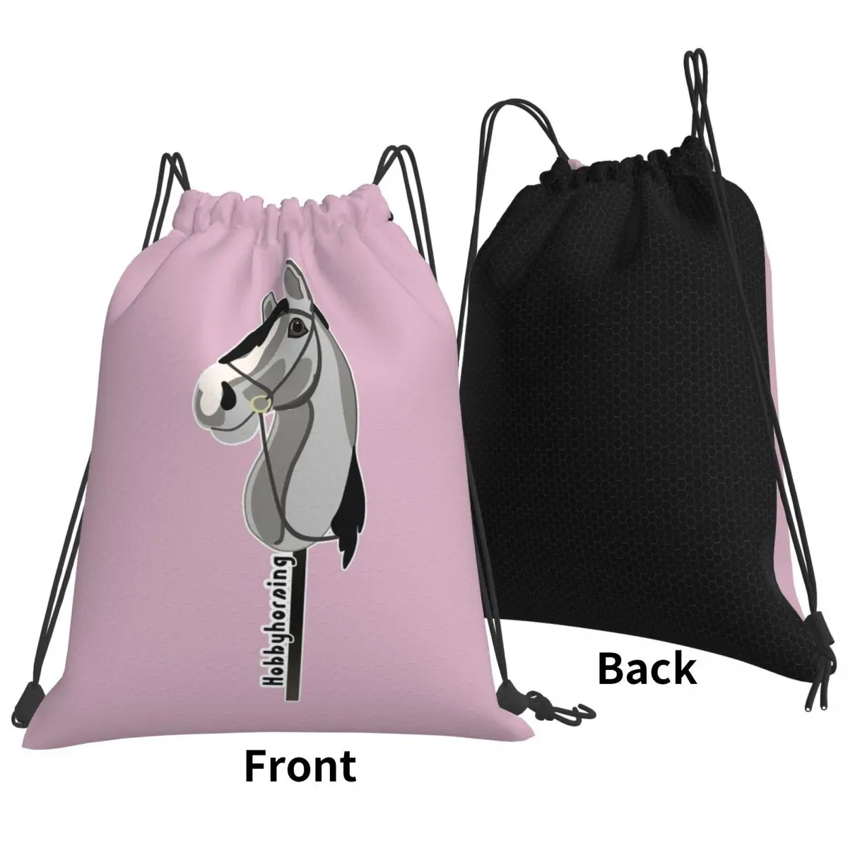 Hobby Horse Hobby Horsing Backpacks Portable Drawstring Bundle Pocket Sports Bag Book Bags for Travel Students