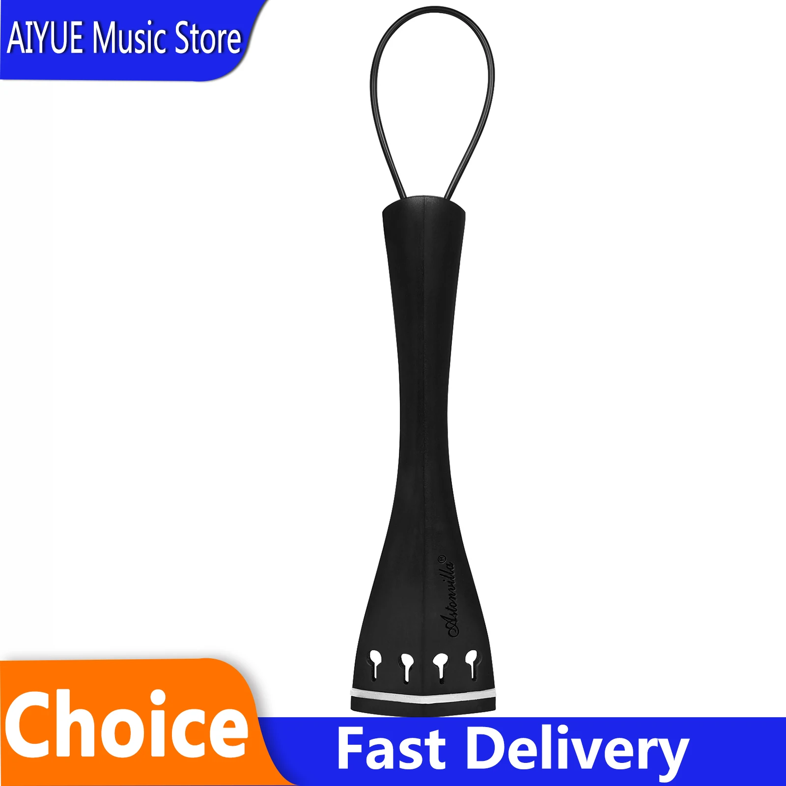 Astonvilla 4/4 Cello Tailpiece Fiddle Ebony Tailpiece High-End Drawstring Board Cello Replacement Instrument Parts Accessories
